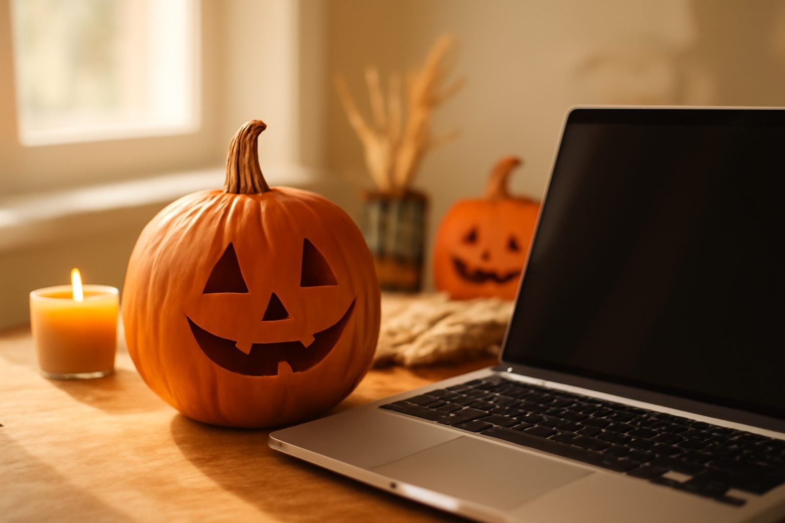 Halloween Deko für das Home Office ohne teure Anschaffung