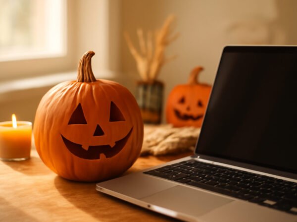 Halloween Deko für das Home Office ohne teure Anschaffung