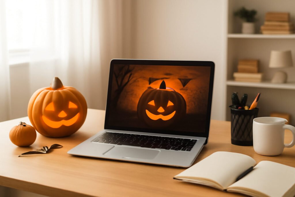 Halloween Hintergrund für Videokonferenzen: einfach erklärt