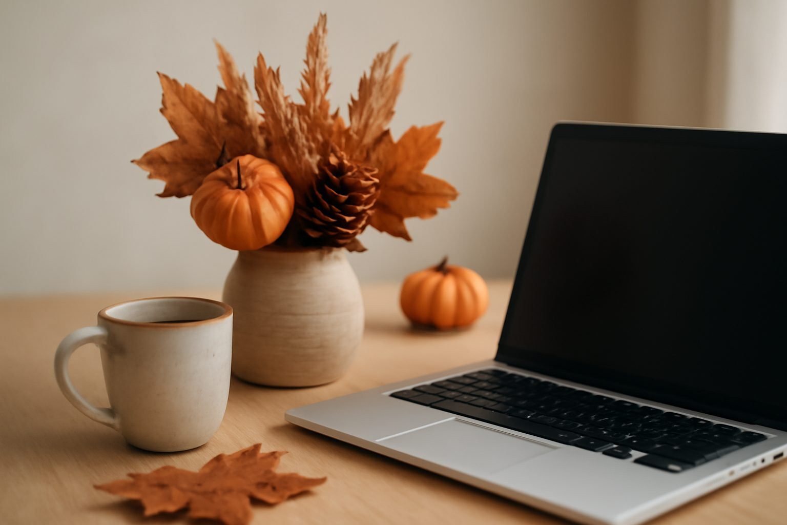 Selbstgemachte Herbstdeko für die Firma