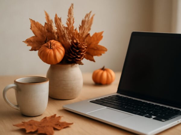 Selbstgemachte Herbstdeko für die Firma