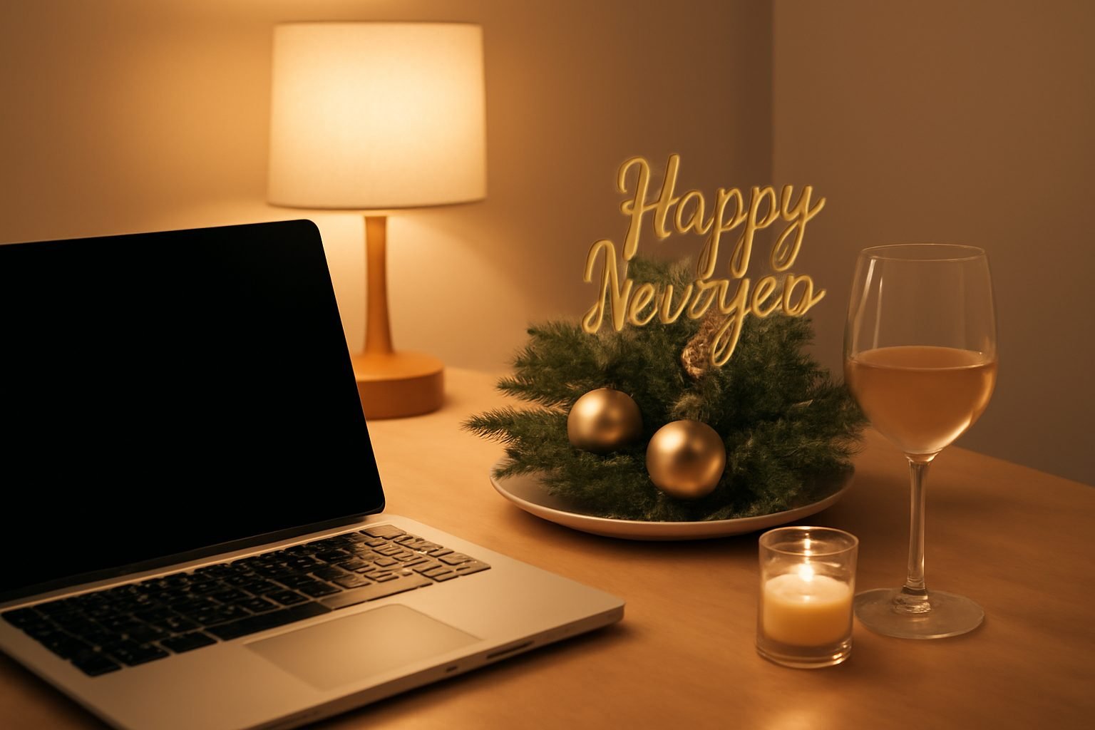 Silvester Tischdeko basteln fürs Homeoffice