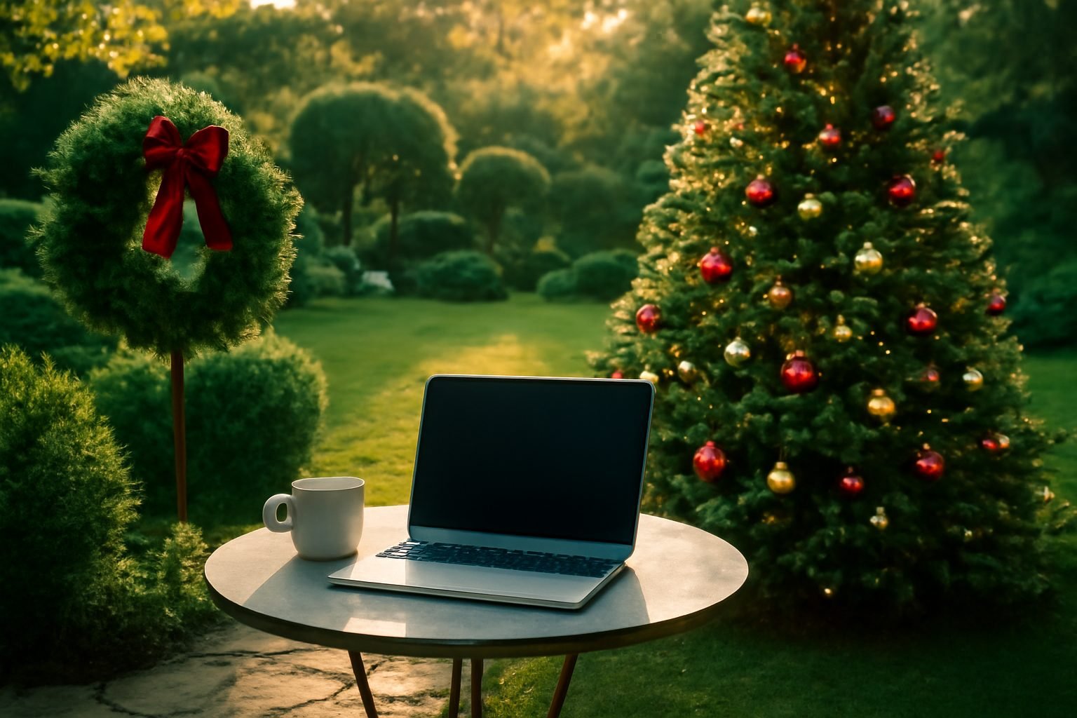 Weihnachtsdeko Hauseingang außen fürs Homeoffice