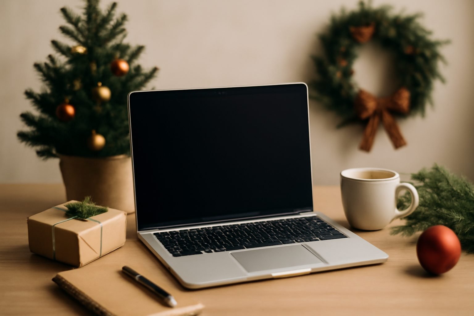 Weihnachtsdekoration Ideen fürs Homeoffice