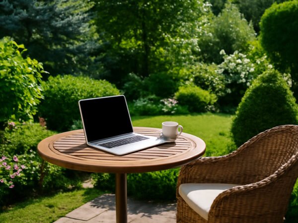 Winterdeko draußen Eingang fürs Homeoffice