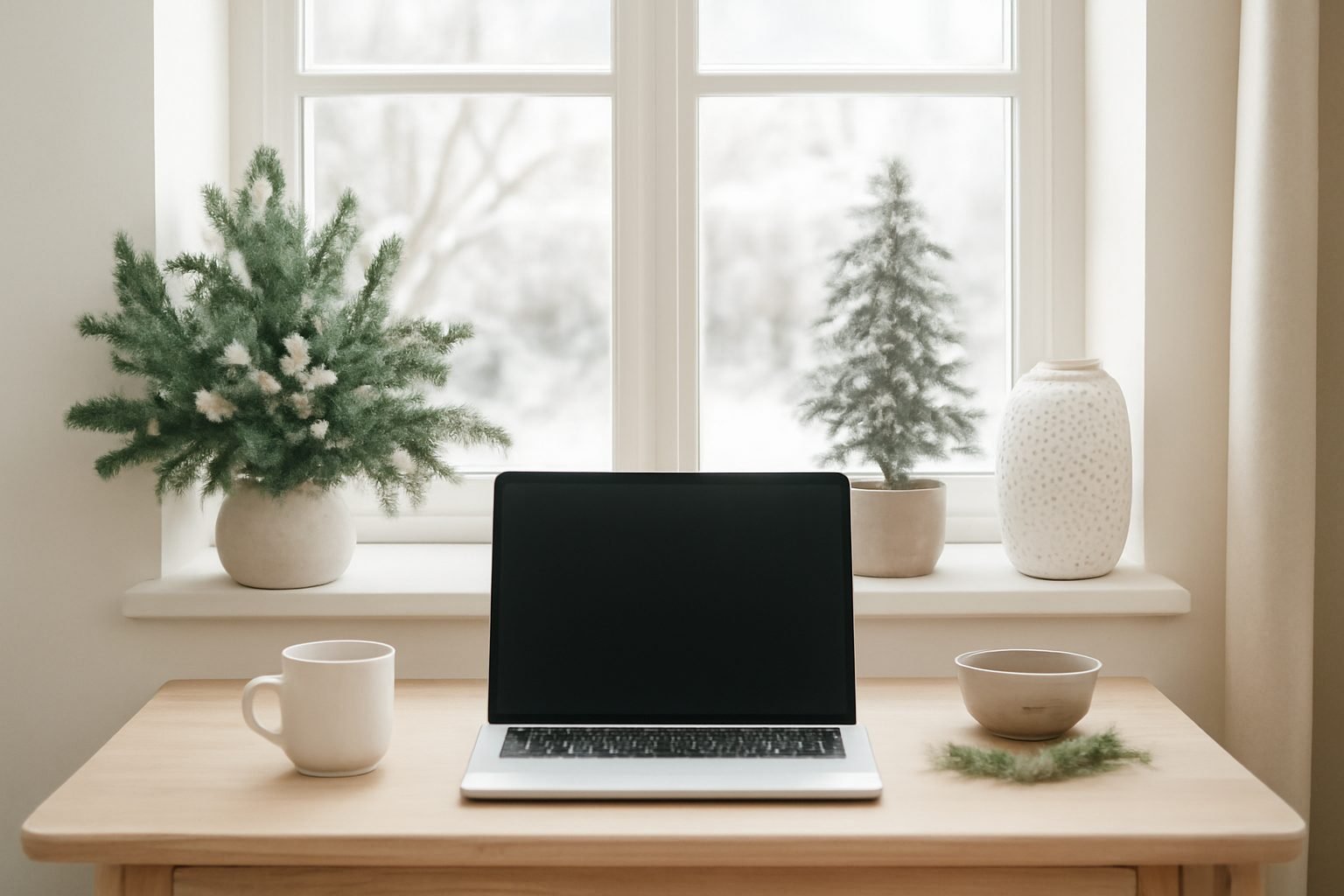 Winterdeko Garten fürs Homeoffice — günstig statt teuer